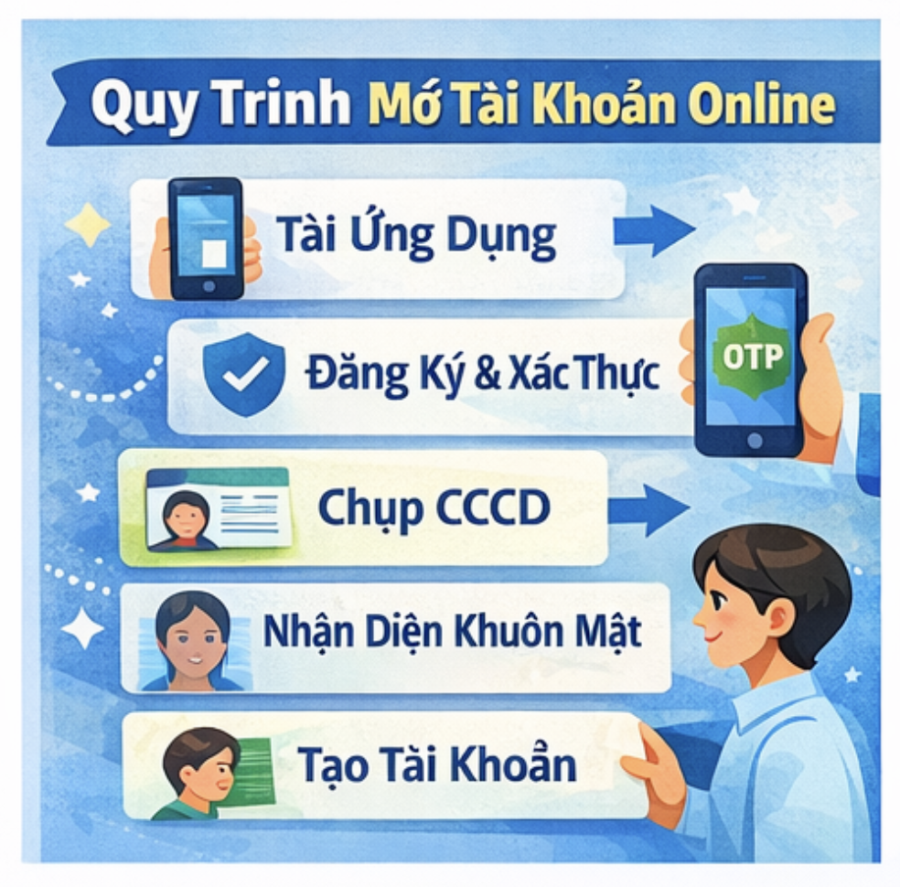 Quy trình mở tài khoản ngân hàng online